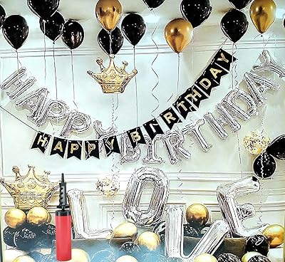 Décorations de fête d'anniversaire fam 60 pièces - décorations d'anniversaire d'amour - décorations