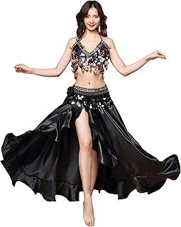Jupe de danse orientale washell pour femme avec jupe et écharpe en satin