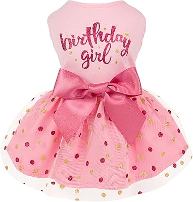 Robe chaude en tulle pour chien, fille d'anniversaire, vêtements pour petits chiens et chats, rose, taille l. Commandez malin, vivez mieux avec Diaytar