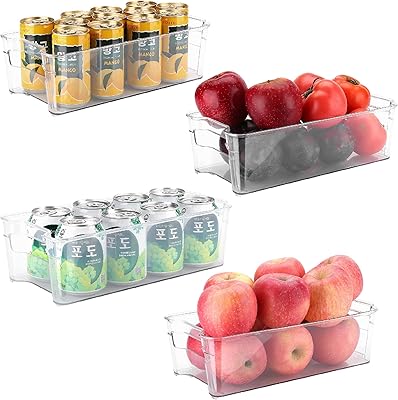Bacs de rangement pour réfrigérateur burecon (paquet de 4) récipients de stockage alimentaires