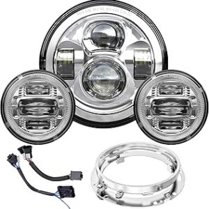 Sumhitic phare de moto led 7 pouces 4,5" feux de croisement antibrouillard compatibles avec road glide harley davidson touring road king street glide ultra classic electra tri cvo heritage softail deluxe fatboy. Diaytar : Votre allié pouvoir d'achat au quotidien