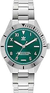 Boîtier en acier inoxydable cadran vert bracelet aofh22060 argent