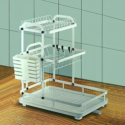 Égouttoir à vaisselle vue égouttoir amovible 3 niveaux et égouttoir support organisateur