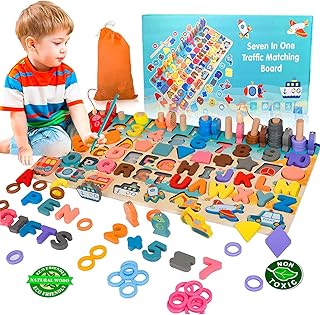 Jouet de puzzle en bois 7 en 1 blocs éducatifs d'apprentissage préscolaire