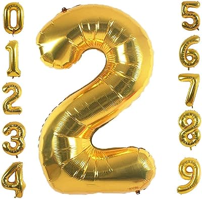 Ballons numérotés de 40 pouces ballons à l'hélium en feuille d'or pour anniversaire
