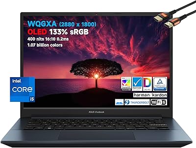 Asus vivobook pro 14 pouces oled wqgxa (2880 x 1800) ordinateur portable mince