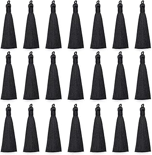 Fabaker mini pompons en soie noirs pour la fabrication de bijoux