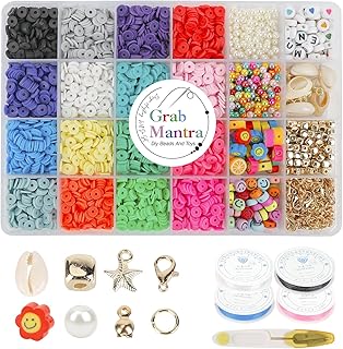5400 pièces de perles plates et rondes en argile pour la fabrication