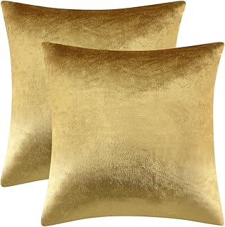 Taies d'oreiller décoratives en velours doré gigi zaza 18" x 18" taies