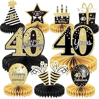 9 pièces décorations pour 40e anniversaire centres de table "cheers to 40 years"