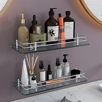 Étagère de luxe en verre transparent plantex pour salle de bain/cuisine/salon - accessoires
