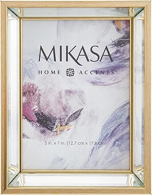 Cadre photo miroir mikasa, affiche une photo, taille 5 x 7, or, 6