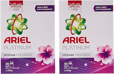 Détergent à lessive fraîcheur intense ariel platinum, détergent de nettoyage sans taches, poudre