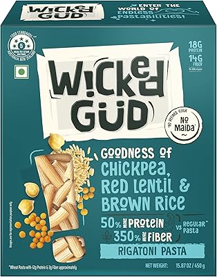 Pâtes rigatoni wickedgud 450 g | sans maida | végétalien | sans gluten