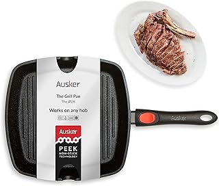 Poêle grill antiadhésive osker pour des viandes et des steaks parfaitement cuits, fonctionne