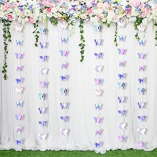 Guirlandes suspendues papillon en papier laser 3d pour décorations de mariage, de maison, de fête d'anniversaire et de baby shower (4 pièces). Diaytar Sénégal : Simplicité, rapidité, économie