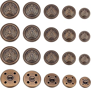 Olicraft boutons de blazer en métal à 4 trous en laiton 15