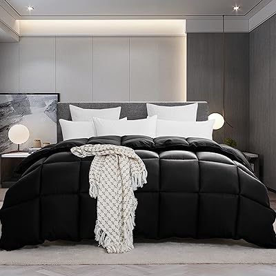 Couette alternative en duvet noir 108" x 98" california king garnissage