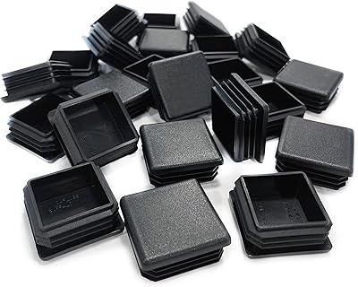Embouts carrés en plastique de 1,5", 24 pièces, joints de bouchon noirs pour patins de chaise, poteaux de clôture en métal, tuyaux et tubes, équipement de fitness, pieds de table de mobilier d'extérieur, supports de camion, 1 1/2". Diaytar : Votre partenaire e-commerce au quotidien