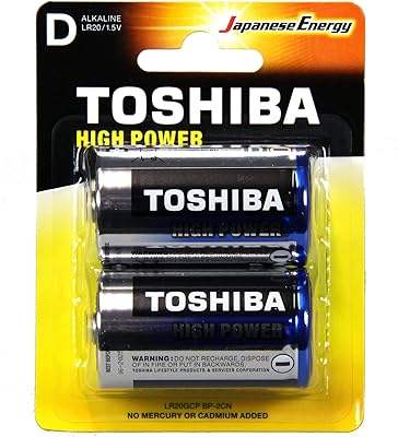 Pile alcaline haute puissance toshiba, longue durée, résistante aux vibrations, sans mercure ni