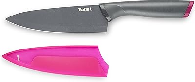 Couteau de chef tefal avec couvercle, taille 15 cm de fresh kitchen, gris/violet