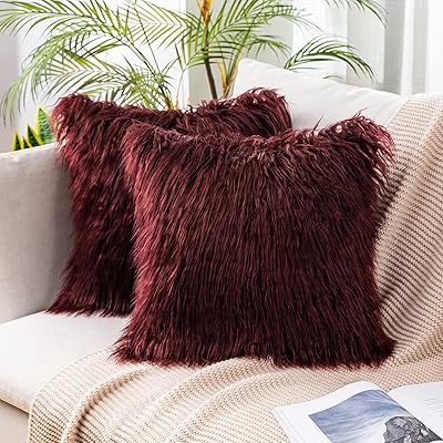Housse de coussin décorative en fausse fourrure à motif de noël de luxe