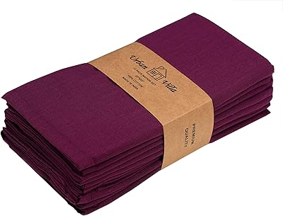 Serviettes de table violettes unies à usage quotidien urban villa 100