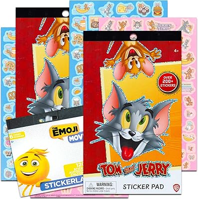 Ensemble d'autocollants tom et jerry pour cadeaux de fête avec plus de 120