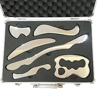 Ensemble d'outils de massage guasha forkyo en acier inoxydable pour traiter les tissus