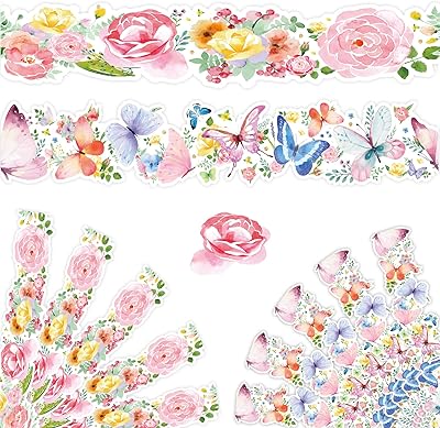 Tableau d'affichage de fleurs de printemps de 70 pieds, bordure de fleurs aquarelle