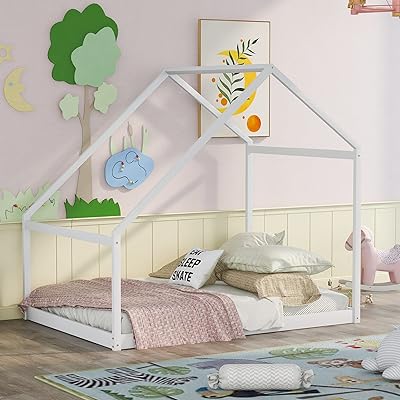 Lit montessori complet en bois mirax, lit au sol pour enfants garçons