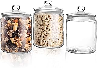 Ensemble de 3 bocaux en verre de 1 litre avec couvercle |