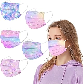 Masque jetable pour enfants 50pcs masque coloré garçons filles masques en papier