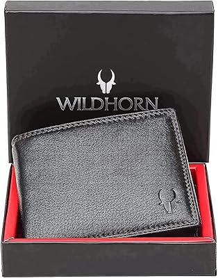 Portefeuille en cuir véritable wildhorn pour hommes de haute qualité avec technologie antivol