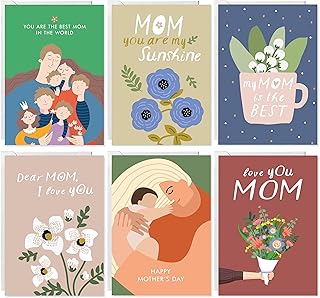 Cartes easykart happy mothers day | 24 cartes, 6 modèles assortis, format 5,5