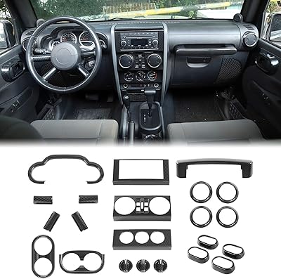 Rt-tcz kit complet de décoration intérieure en plastique abs pour jeep wrangler jk
