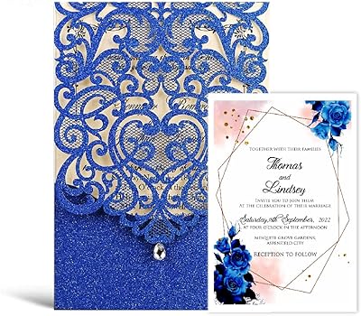 Vlizo 5 x 7 ensembles de cartes d'invitation de mariage avec enveloppe, élégant