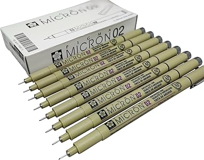 Stylos à dessin sakura micron 02 encre noire de pigma largeur