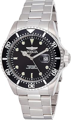 Montre à quartz invicta pro diver pour hommes avec bracelet en acier inoxydable