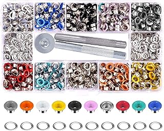 Yakamuz kit d'œillets métalliques multicolores de 300 pièces de 6 mm 1/4"