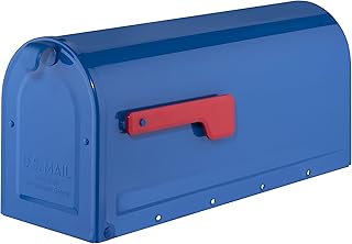 Boîtes aux lettres architecturales 7600be bleu avec drapeau rouge boîte aux lettres mb1