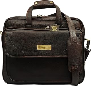 Sac jack en cuir véritable grainé pour ordinateur portable pour hommes et femmes