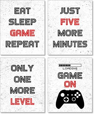 Décor de chambre de jouets, décorations de chambre de garçons pour chambre à coucher, art mural de jouets pour enfants, décoration de salle de jeux pour garçons, décoration de chambre de garçons, affiches de jouets (ensemble de 4 pièces, 8 x 10 pouces, sans cadre). Diaytar : L'excellence du service, la douceur des prix