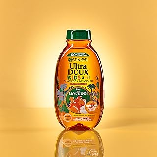 Garnier ultra doux shampoing 2 en 1 à l'abricot et à la fleur de coton facilite le coiffage et prévient les enchevêtrements avec le design le roi lion, 400 ml - 1 pièce, 1. Diaytar : Des offres irrésistibles chaque jour