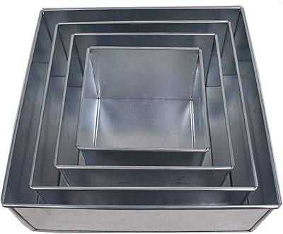 Lot de 4 moules à gâteau carrés européens tailles 6 8 10 et