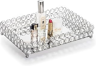 Plateau de parfum rectangulaire en cristal miroir viarl, plateau cosmétique, plateau organisateur