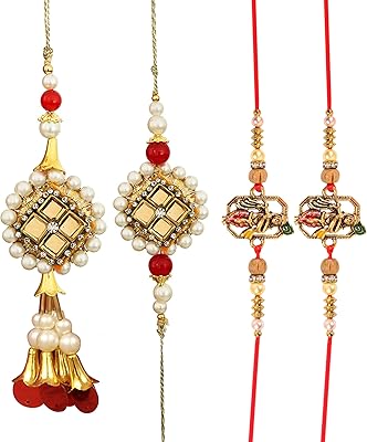 Rubans de marée lomba rakhi avec frère | lot de 2 carte