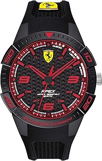 Montre à quartz apex avec bracelet en silicone pour homme, noir, 18