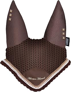 Écharpe brodée classique harrison howard avec attaches - marron avec oreilles cloutées