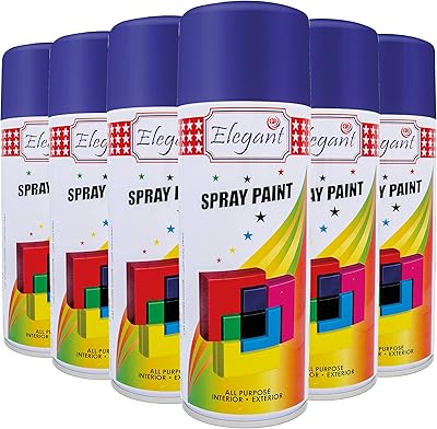 Peinture en aérosol polyvalente élégante bleu foncé 400 ml paquet de 6